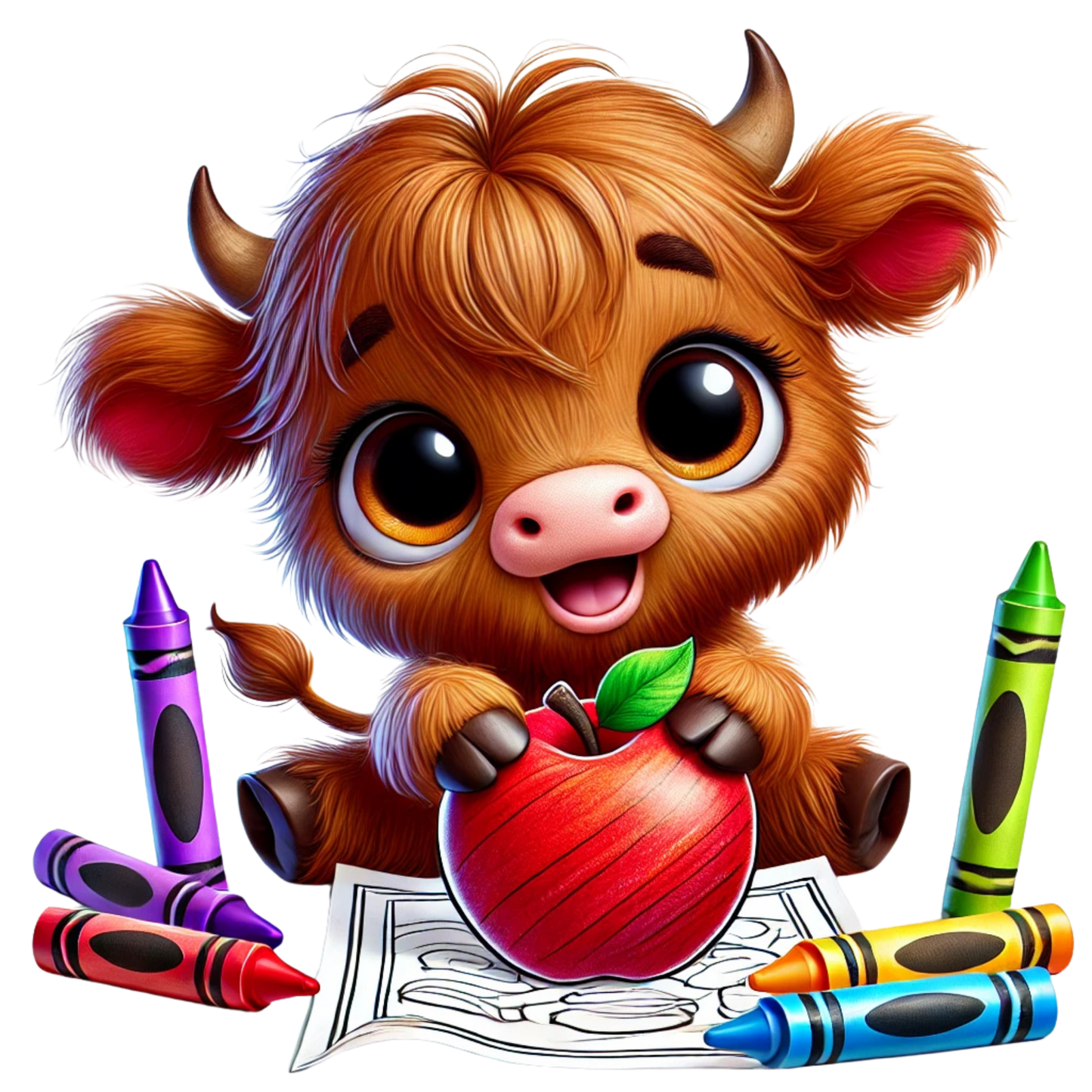 Highland cow apple