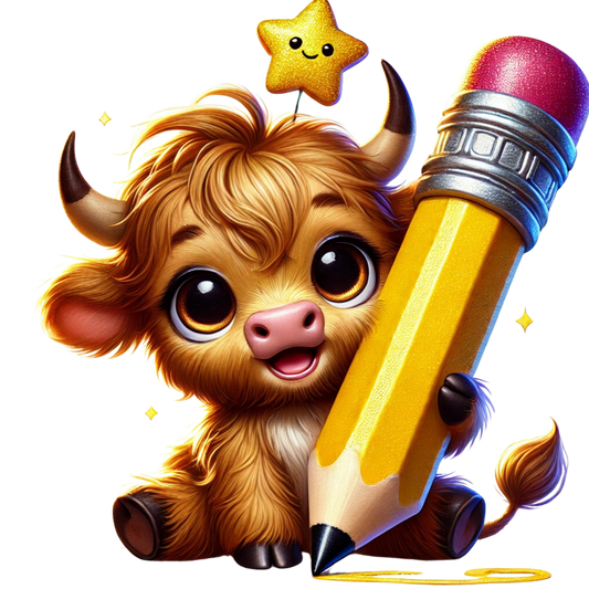 Highland cow pencil