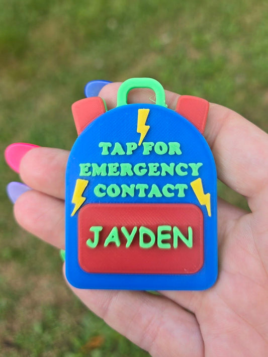 NFC-EMERGENCY CONTACT BAG TAG-BOY